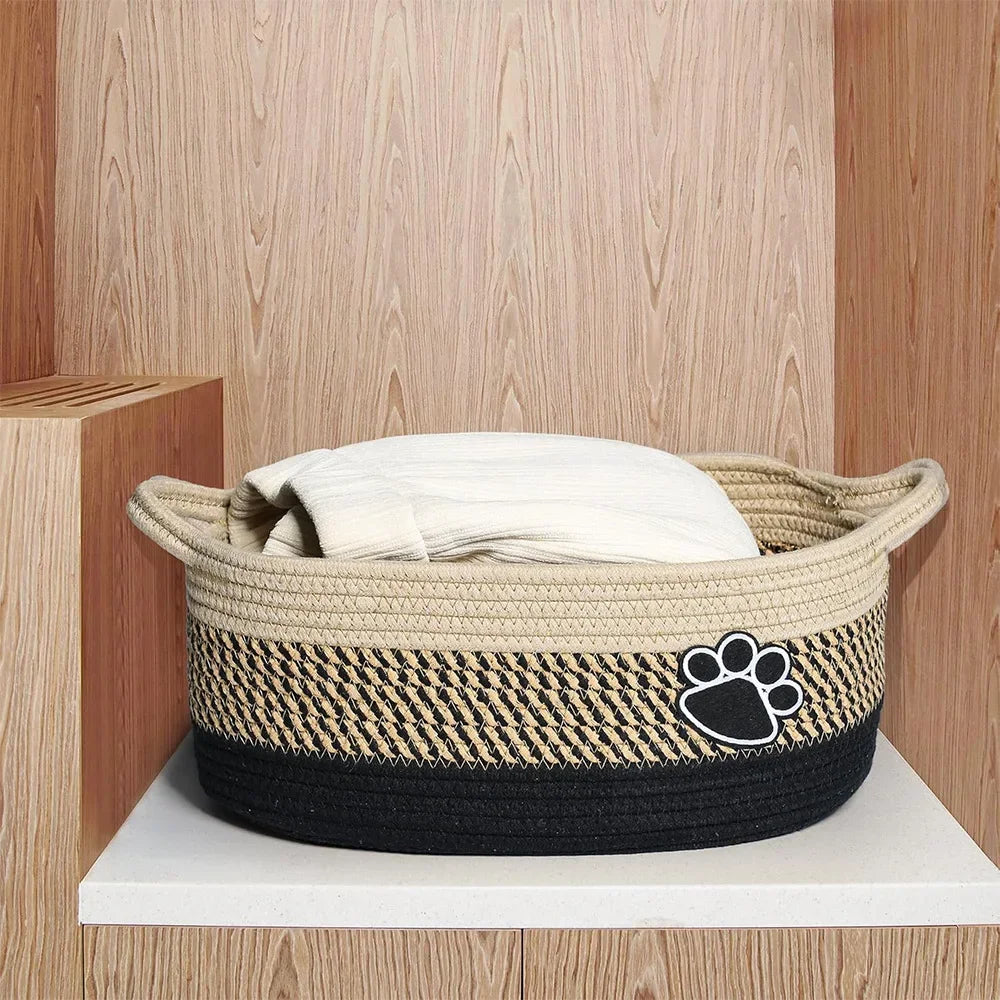 Pet Toy Organizer Basket – Woven Storage Bin for Toys & Accessories