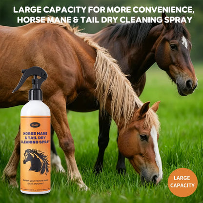 Horse Mane Tail Spray Waterless Shampoo No Rinse Cleaning Detangling Smooth Shiny Horse Coat Grooming Spray for Daily Care