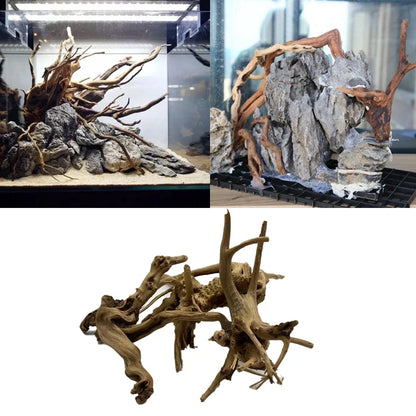 Aquarium Tree Trunk Wood Decor – Natural Driftwood Ornament for Fish Tanks