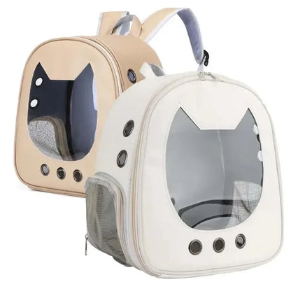 Portable Pet Travel Backpack – Clear Breathable Carrier for Cats & Puppies