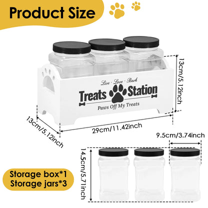 Pet Food Storage Jars – 3PCS Treat Container Set for Dog Biscuits & Cat Treats