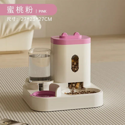 Pet Food Dispenser with Water Fountain – Automatic Feeding Bowl for Cats & Dogs