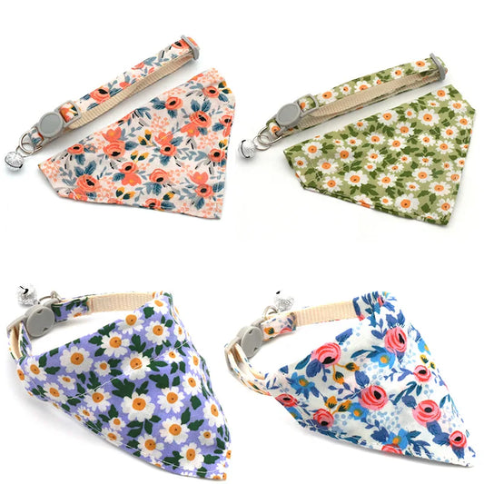 Daisy Breakaway Pet Collar – Soft Bandana Scarf for Cats, Kittens & Small Dogs