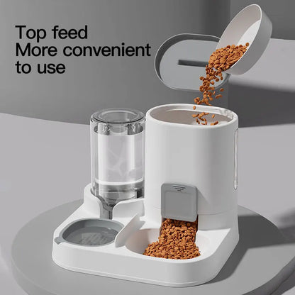 Spill-Proof Pet Feeder – Automatic Gravity Food & Water Station for Cats and Dogs