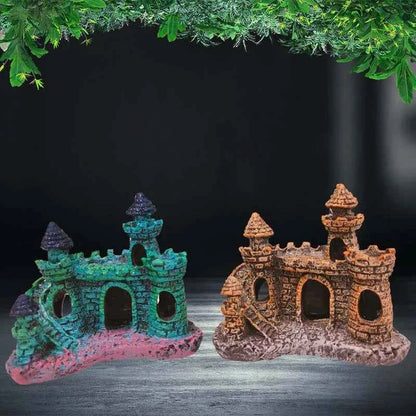 1Pcs Aquarium Creative Ornaments Simulation Resin Castle Fishbowl Retro Landscape Dodge House Fish Tank Accessories