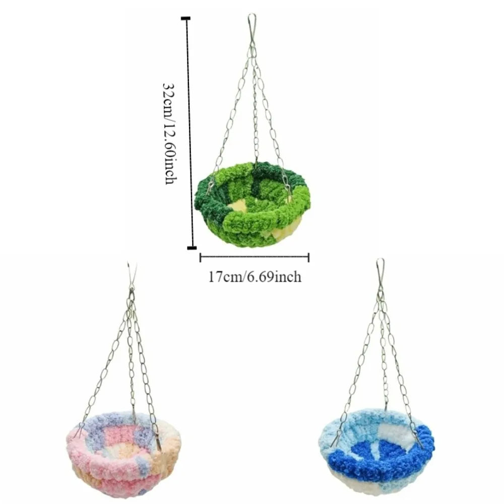 Bird Bed Hideout Warm Bird Hanging Hammock Thicken Bite Resistant Parrot Cotton Nest Comfortable Soft Bird Cage Swing Bird Cage