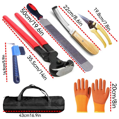 Professional Horse Hoof Tools – Farrier Kit with Hoof Rasp, Nippers & Knife