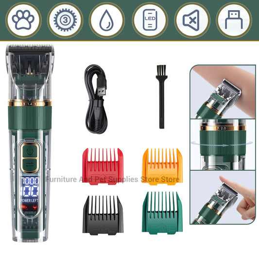 Cordless Pet Hair Clipper – USB Rechargeable Grooming Trimmer for Pets