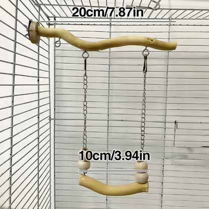 Parrot Suspension Bridge – Wooden Swing & Perch Toy for Budgies, Lovebirds & Cockatiels