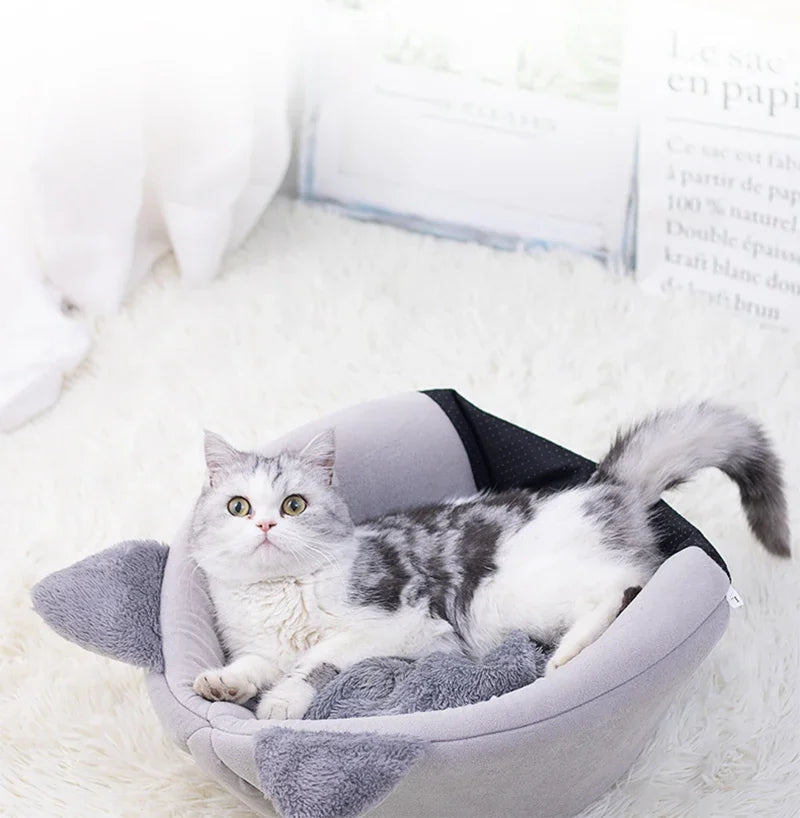 Enclosed Cat Bed House – Warm Cozy Tent Bed for Indoor Pets