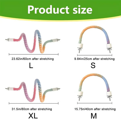 Bendable Bird Perch Rope – Cage Climbing Accessory for Cockatiels & Parakeets