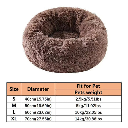 Soft Round Pet Bed – Warm Plush Donut Bed for Small & Medium Pets