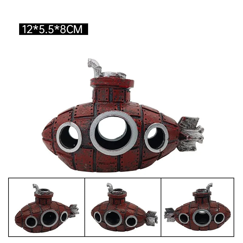 Artificial Aquarium Decoration Shelter Ornament Submarine Decor Resin Landscaping House for Fish Accessories for Aquarium Stuff