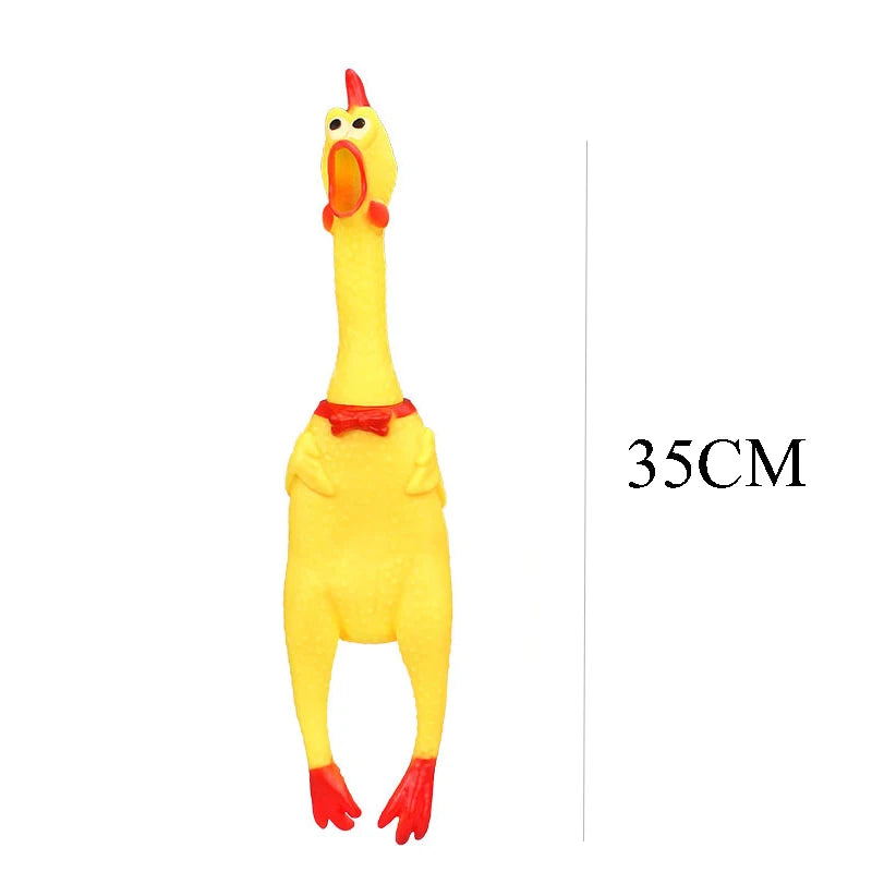 Rubber Screaming Chicken Dog Toy – Durable Squeaky Toy for Small & Large Dogs