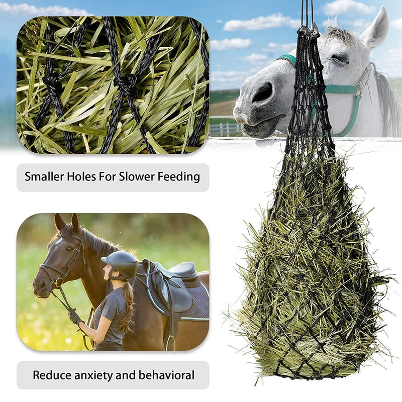Horse Hay Feeder Net – Slow Feeding Haylage Bag for Stable & Trailer Use