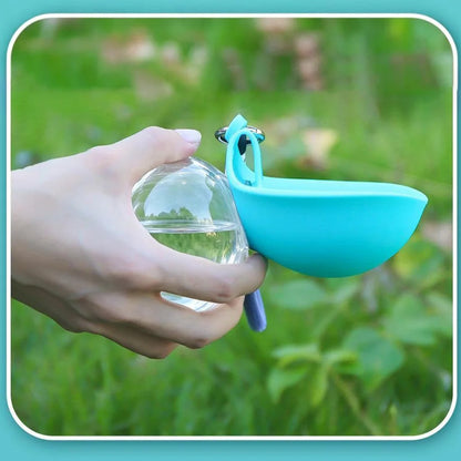 Travel Pet Water Bottle – 2-in-1 Dog Drinking Bottle with Hook & Collapsible Bowl
