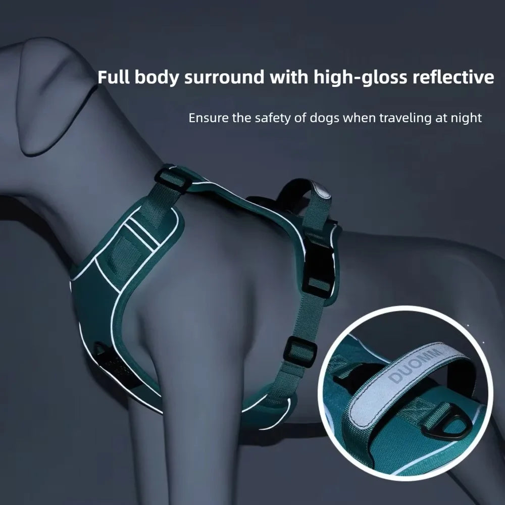 Heavy Duty No-Pull Dog Harness – Reflective Adjustable Vest for Medium & Large Dogs