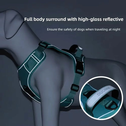 Heavy Duty No-Pull Dog Harness – Reflective Adjustable Vest for Medium & Large Dogs