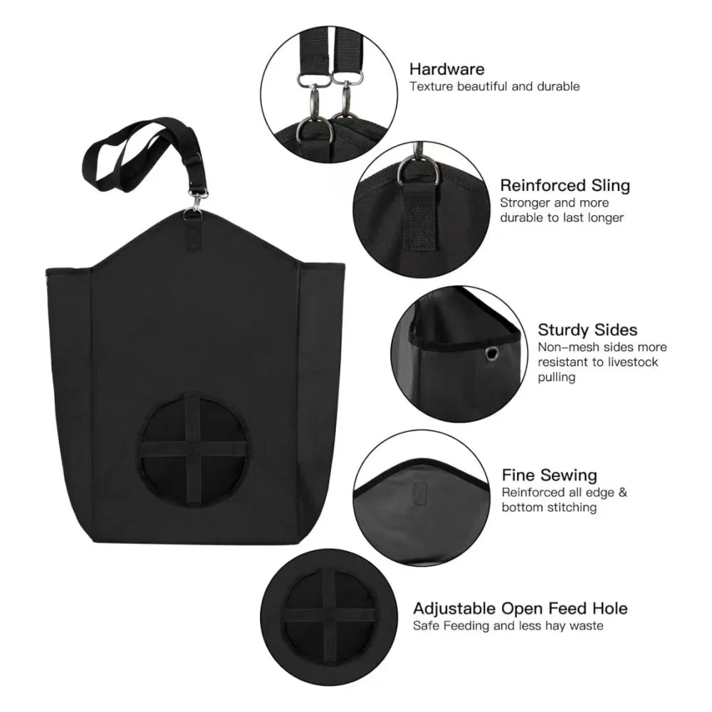 Animal Hay Bag – Adjustable Opening Slow Feeder for Small & Large Livestock