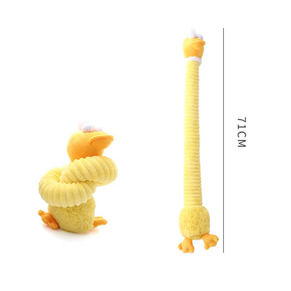 Cartoon Long Neck Small Dog Toy Puppy Duck Rabbit Fox Soft Plush Chew Pet Squeaky Toy
