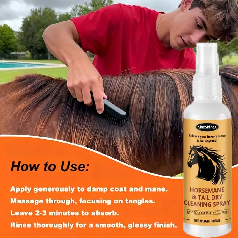 Horse Mane & Tail Detangler Spray – Leave-In Smoothing Conditioner for Horses
