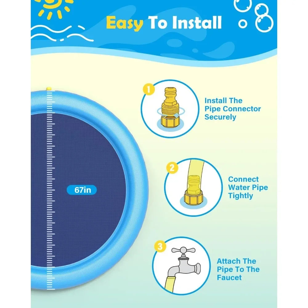Large Dog Water Play Mat – Thickened Cooling Splash Pool for Outdoor Fun