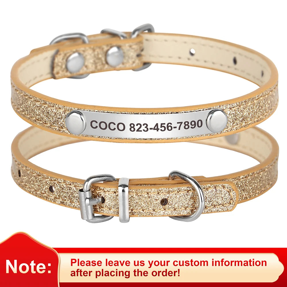 Bling Pet Collar with ID Tag – Personalized Anti-Lost Collar for Cats & Small Dogs