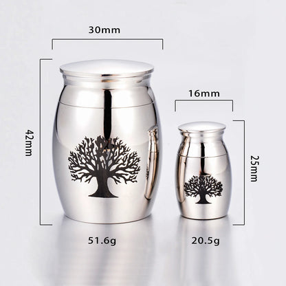 Stainless Steel Cremation Keepsake – Custom Memorial Container for Ashes & Hair