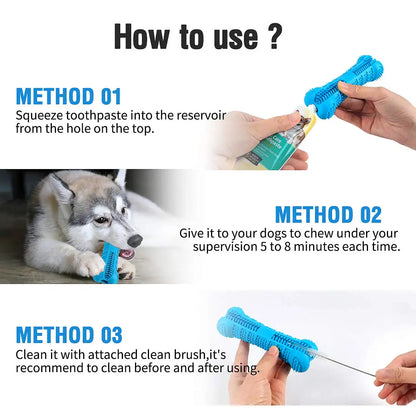 Rubber Dog Toothbrush Toy – Interactive Treat Ball for Chewing & Dental Care