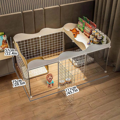Pet Dog Enclosure – Small Dog Kennel with Isolation Gate & Toilet Area