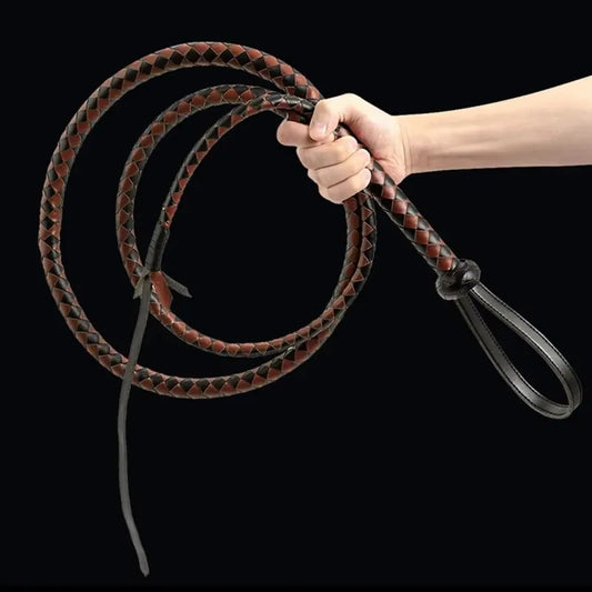 240CM Genuine Leather Horse Riding Whip Bull Whip Cowhide for Western Style Horse Training And Performance