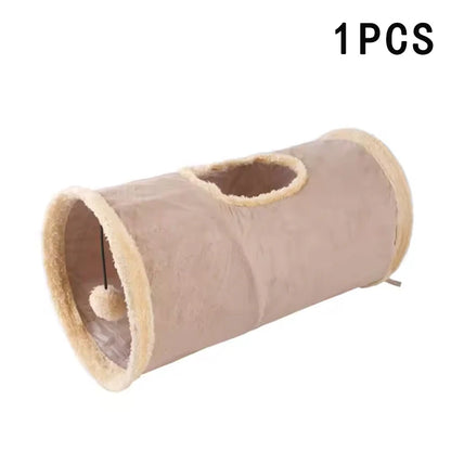 Pet Cat Plush Tunnel Foldable Suede Channel Toy for Self Entertainment and Relaxation Cat Toy Suitable for Cats to Play at Home