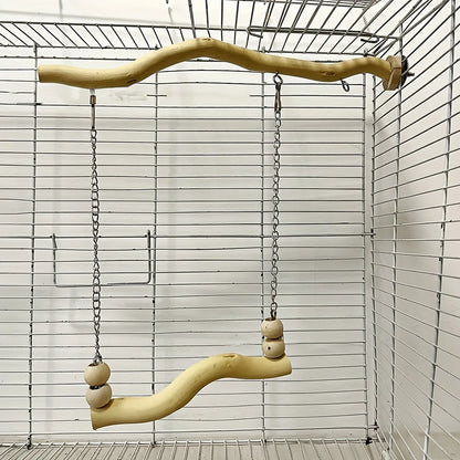 Parrot Suspension Bridge – Wooden Swing & Perch Toy for Budgies, Lovebirds & Cockatiels