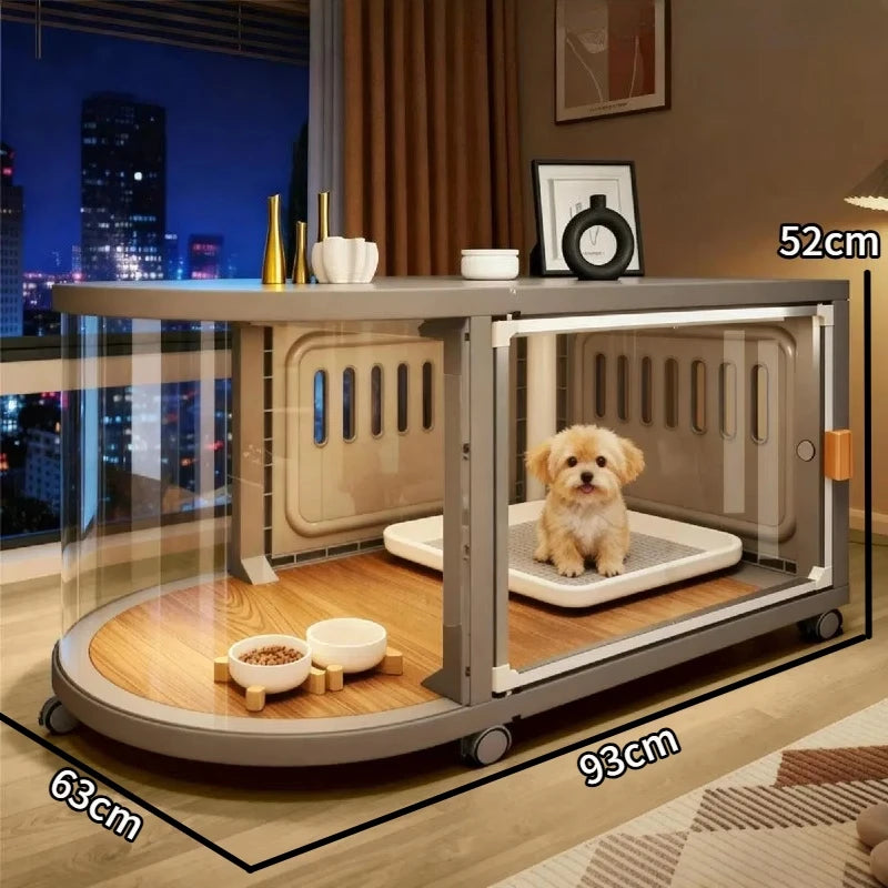 Indoor Special Small Dog Cage Kennel Wheel Luxury Puppy Villa Portable Catnap Dogs Cage Rooms Sleeping Houses Pet Supplies