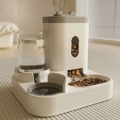 Pet Food Dispenser with Water Fountain – Automatic Feeding Bowl for Cats & Dogs