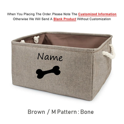 Custom Pet Storage Box – Dog Paw Basket for Toys, Clothes & Accessories