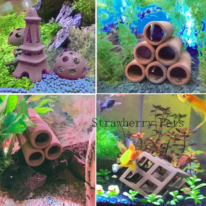 Ceramic Fish Tank Cave – Simulation Stone Hideout for Fish, Shrimp & Crayfish