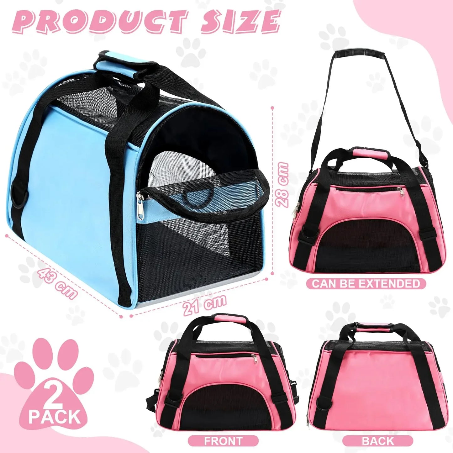 Breathable Mesh Pet Transport Bag for Cats & Small Dogs – Portable Foldable Carrier