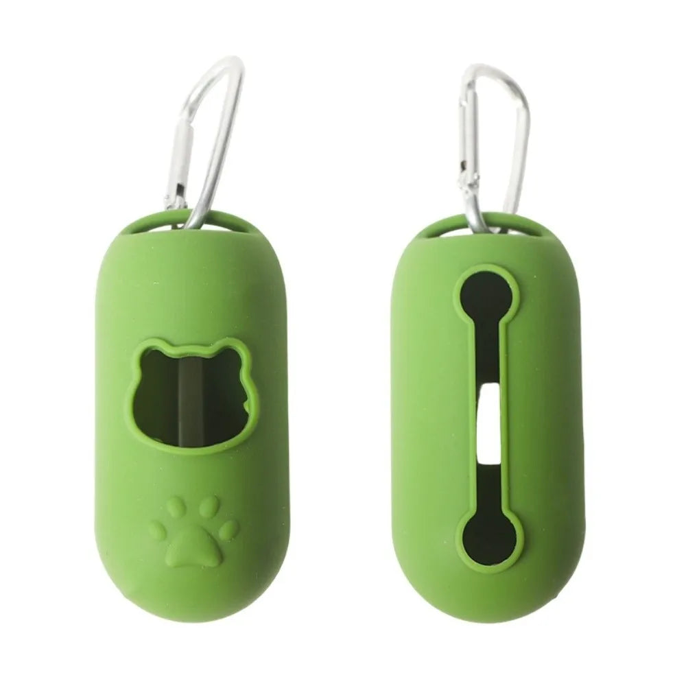 Portable Pet Waste Bag Holder – Silicone Dog Garbage Bag Dispenser with Clip