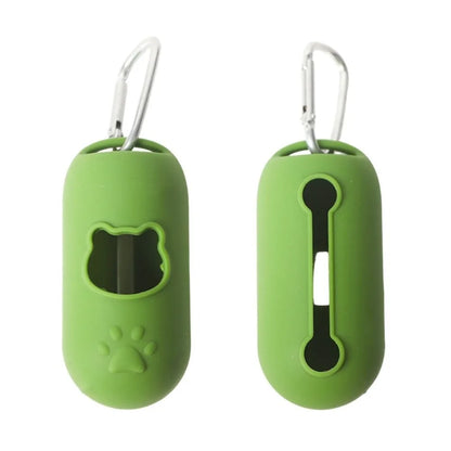 Portable Pet Waste Bag Holder – Silicone Dog Garbage Bag Dispenser with Clip