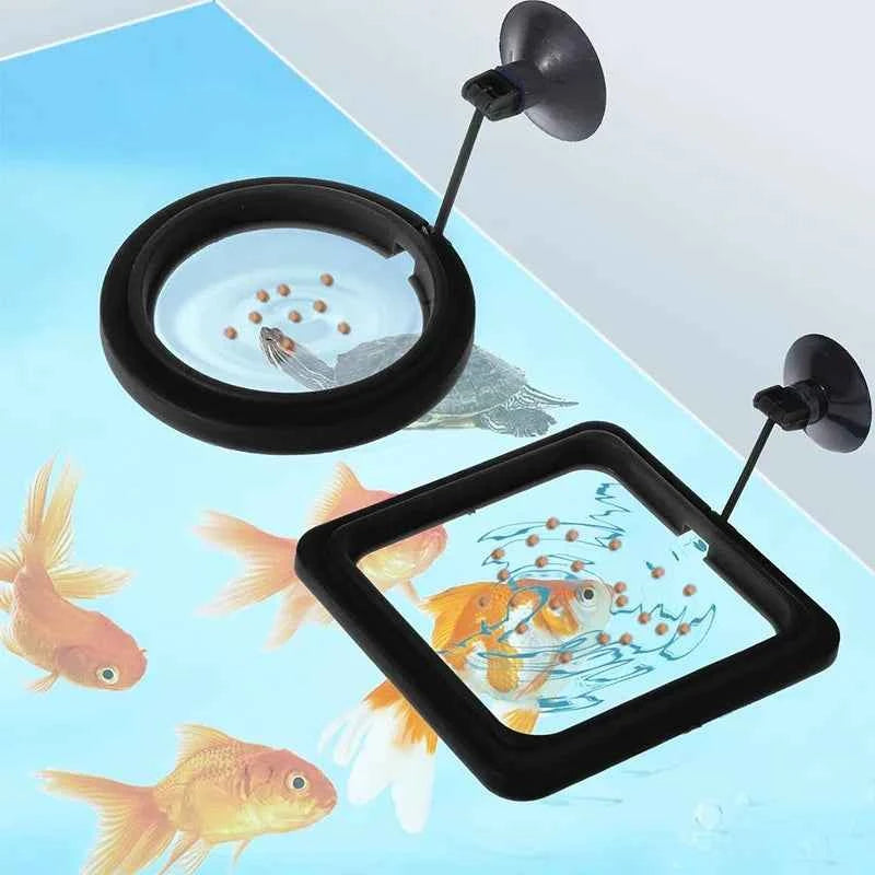Aquarium Feeding Ring Fish Tank Station Floating Food Tray Feeder Square Circle Accessories Fish Foods Feeder With Suction Cup