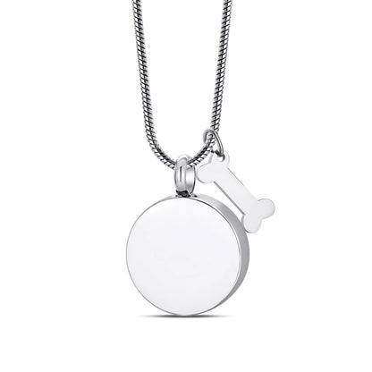 Stainless Steel Ashes Necklace – Custom Paw Print Cremation Keepsake Jewelry