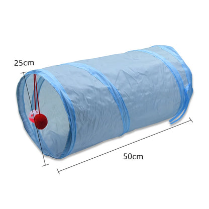 Gray 3-Way Cat Play Tunnel – Foldable Tunnel Toy for Indoor Cats & Kittens