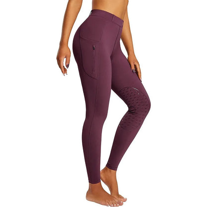 Summer Horse Rinding Pants with Pockets Silicone Anti-slip Slim Equestrian Breeches Breathable Horse Riding Clothes for Women