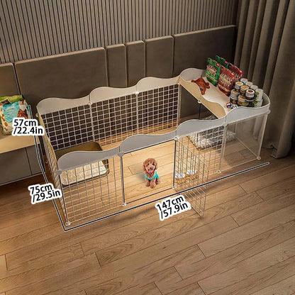 Pet Dog Enclosure – Small Dog Kennel with Isolation Gate & Toilet Area