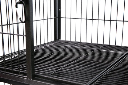 Two-Story Dog Crate – Secure Indoor Kennel for Small Dogs with Lockable Wheels**
