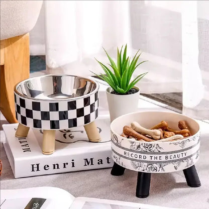 Stainless Steel Elevated Dog Bowls – Raised Food and Water Feeder for Pets
