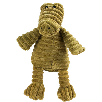 Plush Monkey & Pig Dog Toy – Corduroy Squeaky Chew Toy for Large Dogs