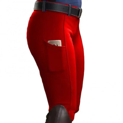 Anti-pilling Equestrian Pants Hip Lift Elastic Horse Racing Trousers Skinny with Phone Pocket Sports Leggings Horses Accessories