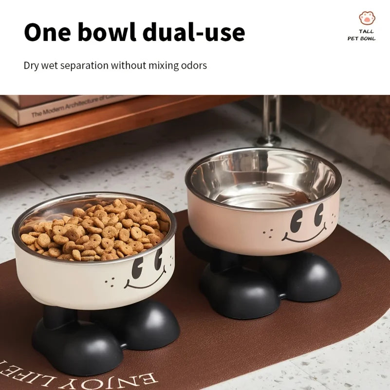 Adjustable Elevated Pet Bowl – Stainless Steel Food & Water Feeder for All Sizes